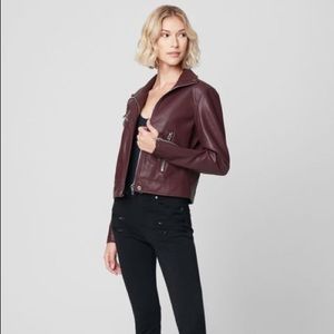 BLANK NYC Burgundy Leather Moto Jacket